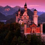 A castle as seen at sunset in Germany