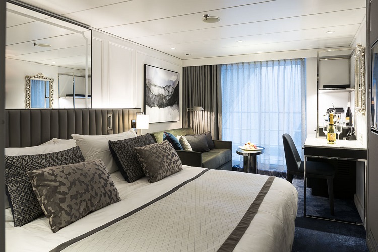 A suite with a French balcony on-board Crystal Mozart