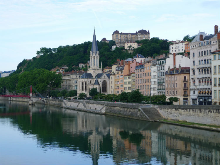 River Rhone - Lyon along the riverbanks