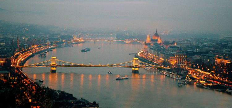 Danube river in Budapest, Hungary