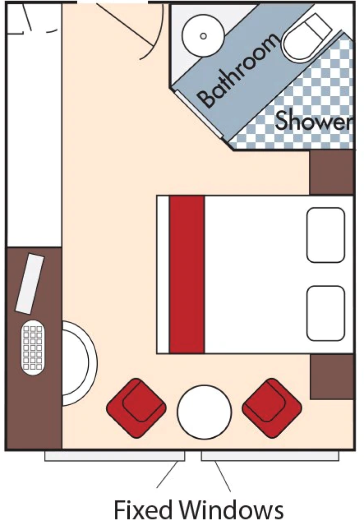 Category E Stateroom floor Plan