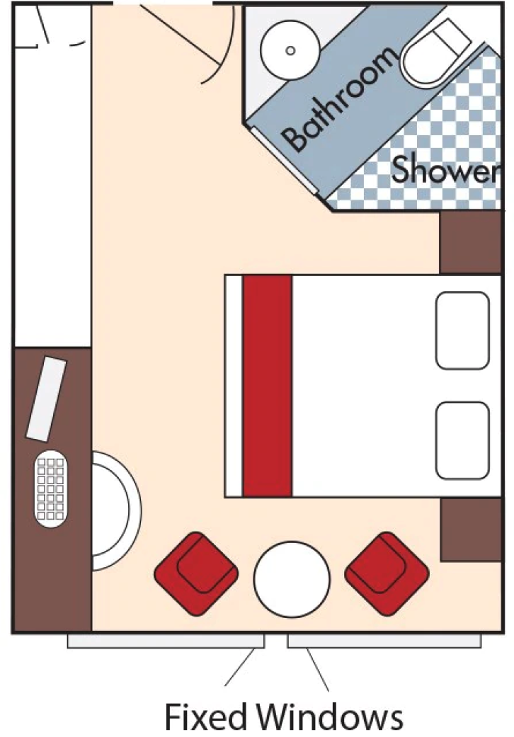 Category D Stateroom floor Plan