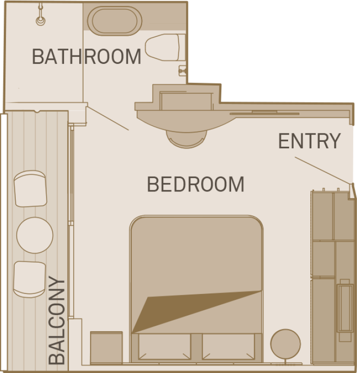 Deluxe Balcony Suite floor Plan