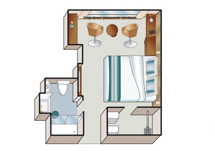 B-4 Cabin with Drop-Down Panoramic Window floor Plan