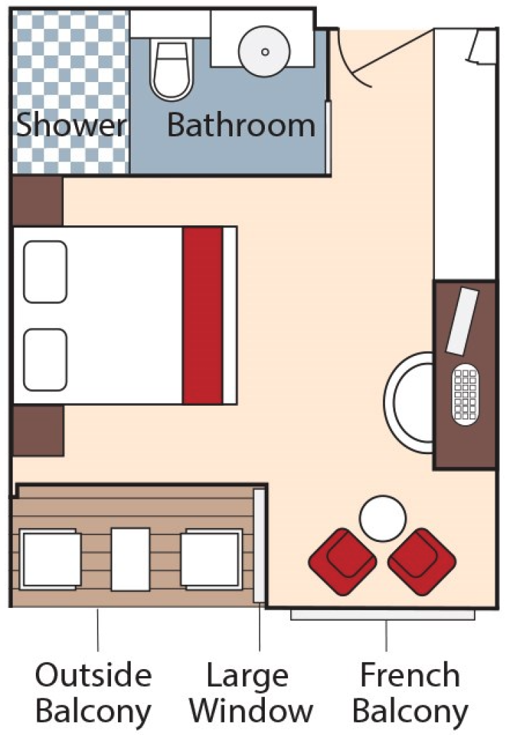 Category BB Stateroom floor Plan