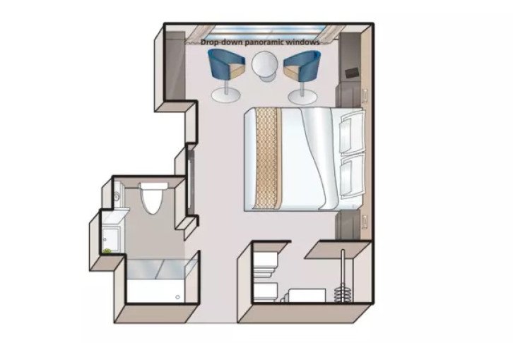 B-1 Cabin with Drop-Down Panoramic Window floor Plan